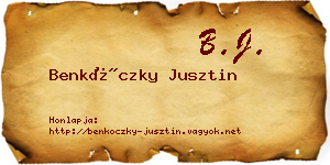 Benkóczky Jusztin névjegykártya